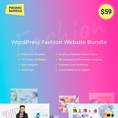 WordPress Fashion Webiste Bundle #74238