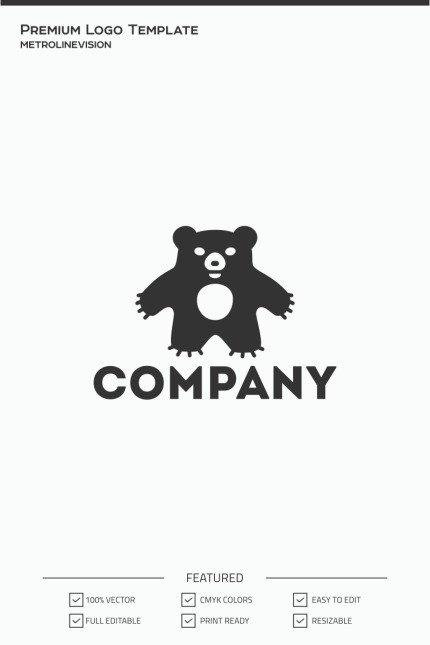 Template #74304 Bear Kids Webdesign Template - Logo template Preview