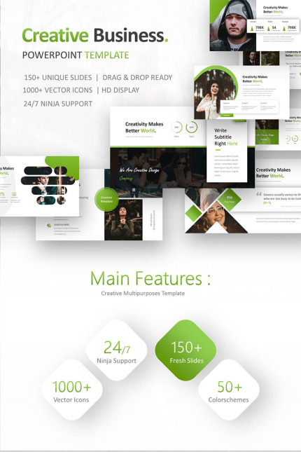 Template #74313 Powerpoint Corporate Webdesign Template - Logo template Preview