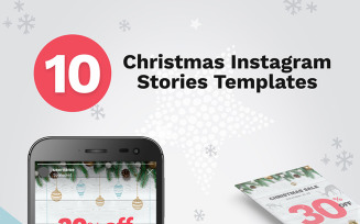 10 Christmas Instagram Stories Banners Social Media Template