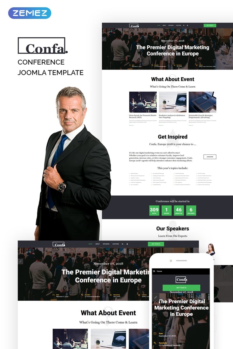 Confa - Event Joomla Template - screenshot