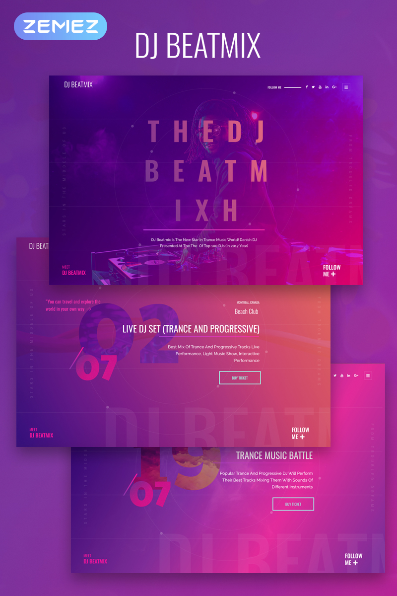 DJ Beatmix - Personal Page Elementor №74357