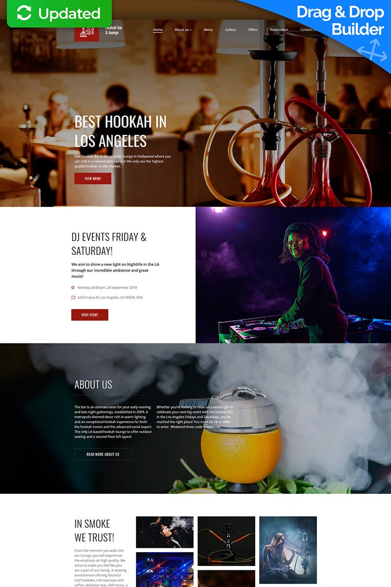 Hookah Bar & Lounge Moto CMS 3 Template - screenshot