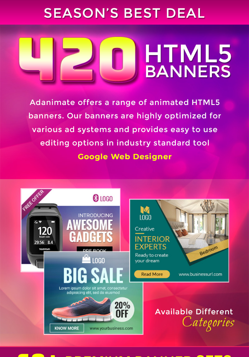 Premium Banner Bundle 420 Animated Html5 Banner Animated Banner