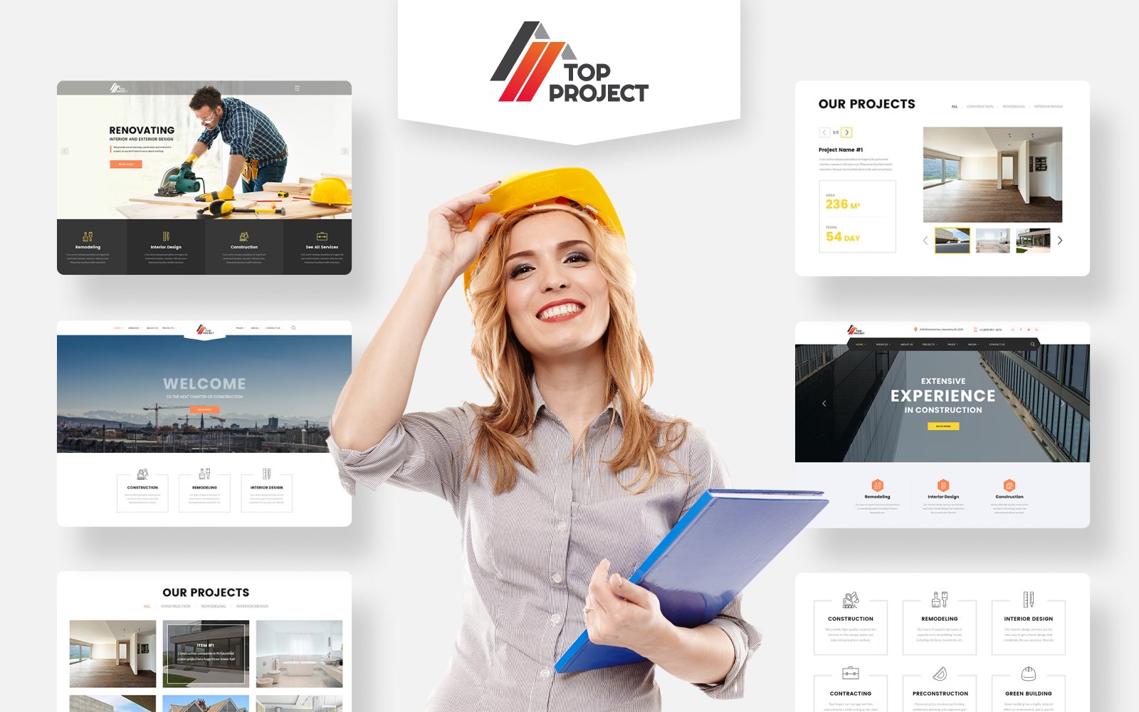 Responsive Top Project - Construction Company Multipurpose HTML Web Sitesi #74319