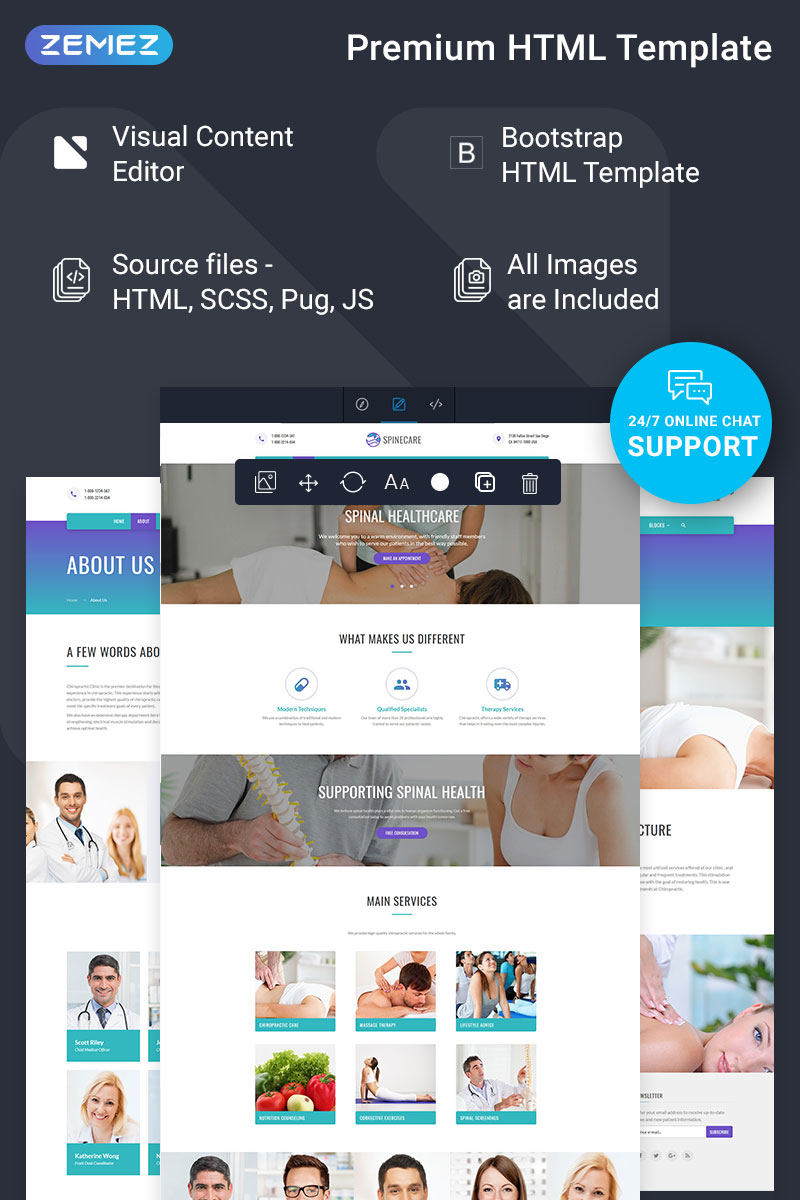 Website Vorlage namens "Spinecare - Medical Ready-to-Use" #74339