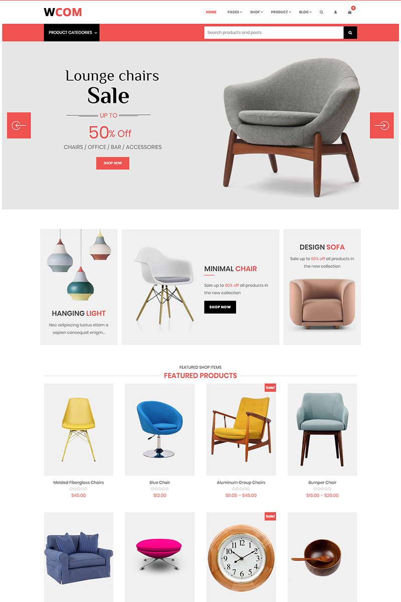 Wcom Modern Furniture Woocommerce Theme