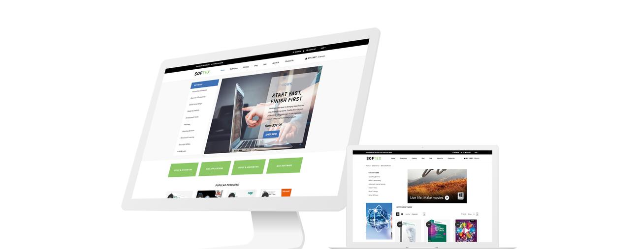 магазин программного обеспечения shopify тема