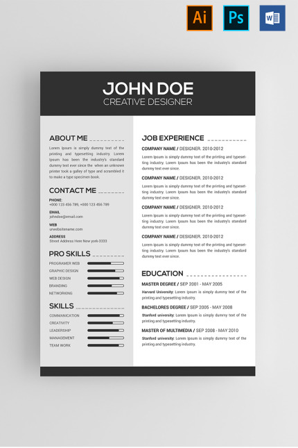 Template #74420 Page Resume Webdesign Template - Logo template Preview