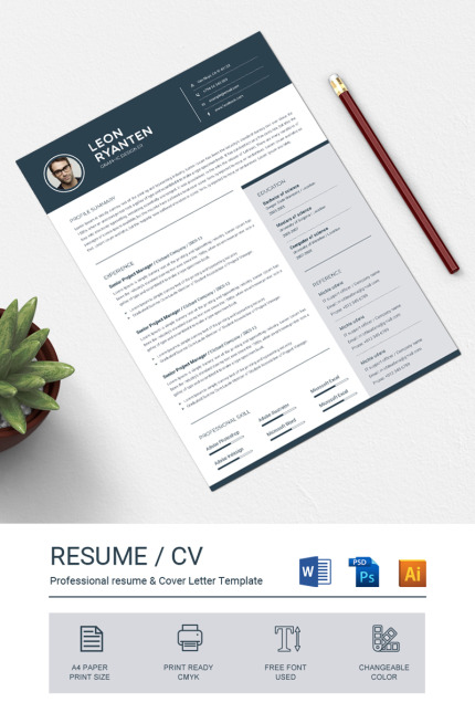 Template #74452 Clean Resume Webdesign Template - Logo template Preview