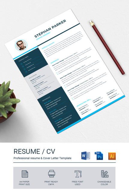 Template #74478 Clean Resume Webdesign Template - Logo template Preview