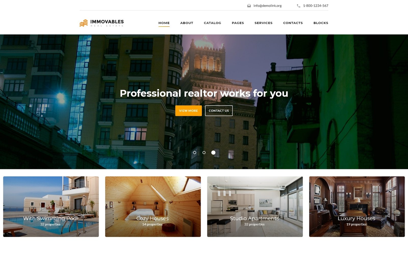 Plantilla Web "Immovables - Real Estate Ready-to-Use" #74445