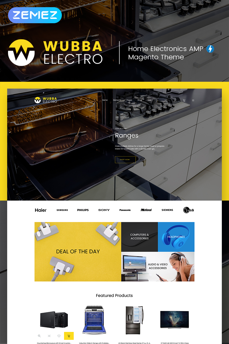Responzivní Magento motiv "Wubba - Home Electronics" #74451