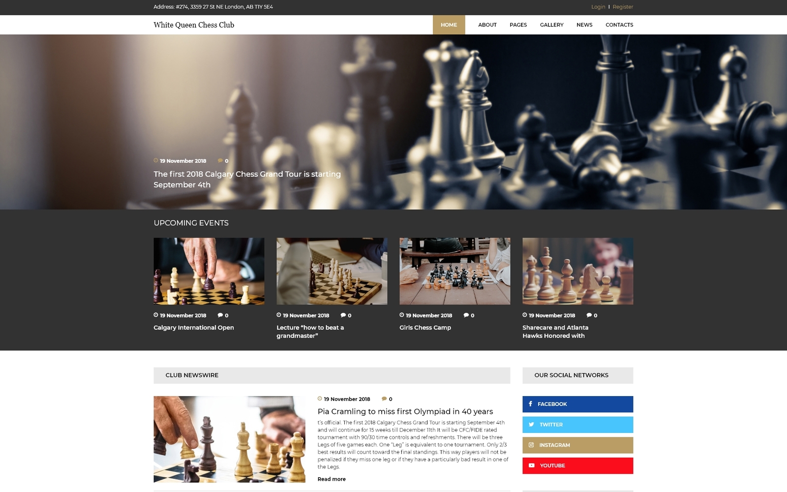 Reszponzív White Queen Chess Club - Chess Joomla sablon 74419