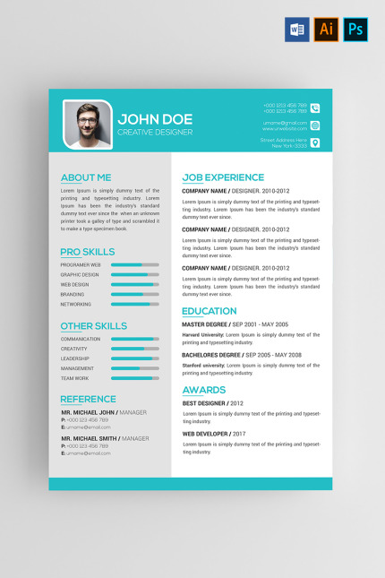 Template #74535 Cv Resume Webdesign Template - Logo template Preview