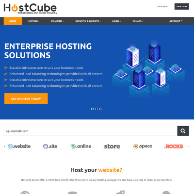 HostCube WHMCS Website Template