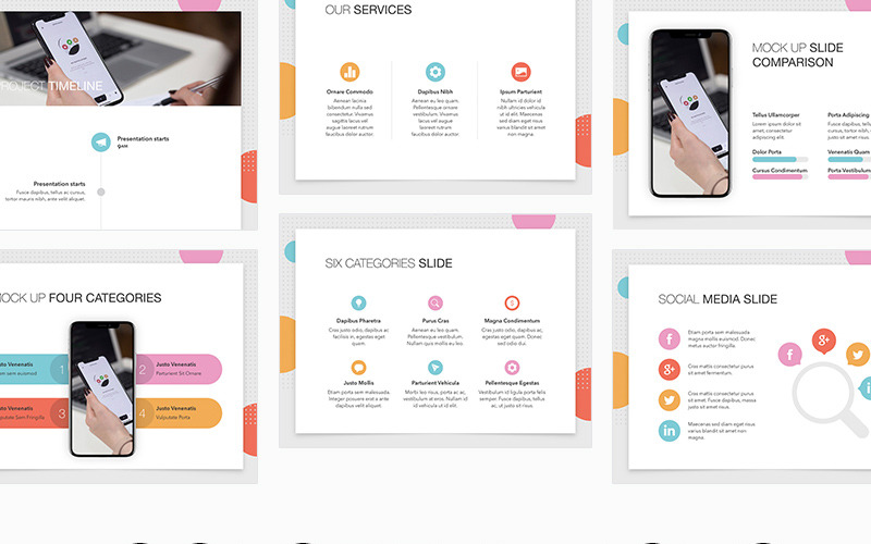 Colorful Dots PowerPoint template PowerPoint Template