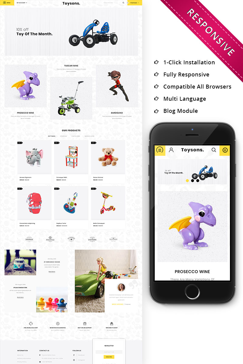 OpenCart Vorlage namens "Toysons - Children Shop Responsive" #74520