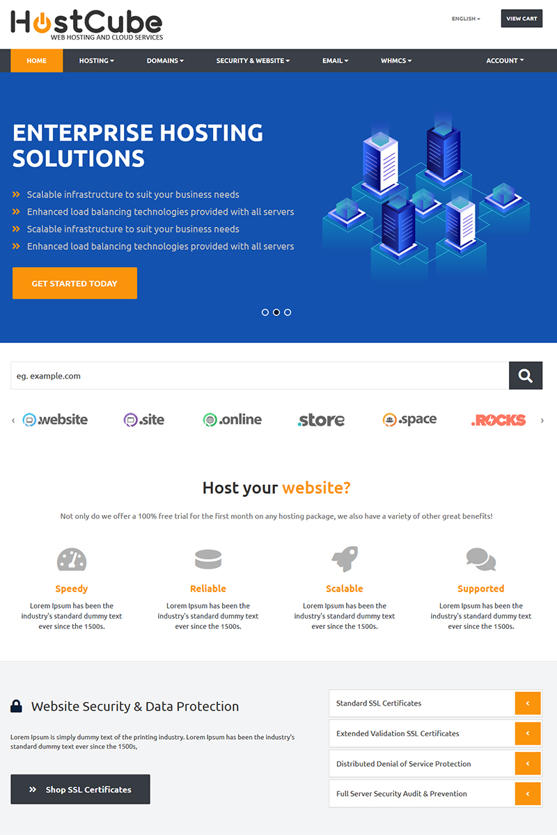 Responsive HostCube WHMCS Web Sitesi #74567