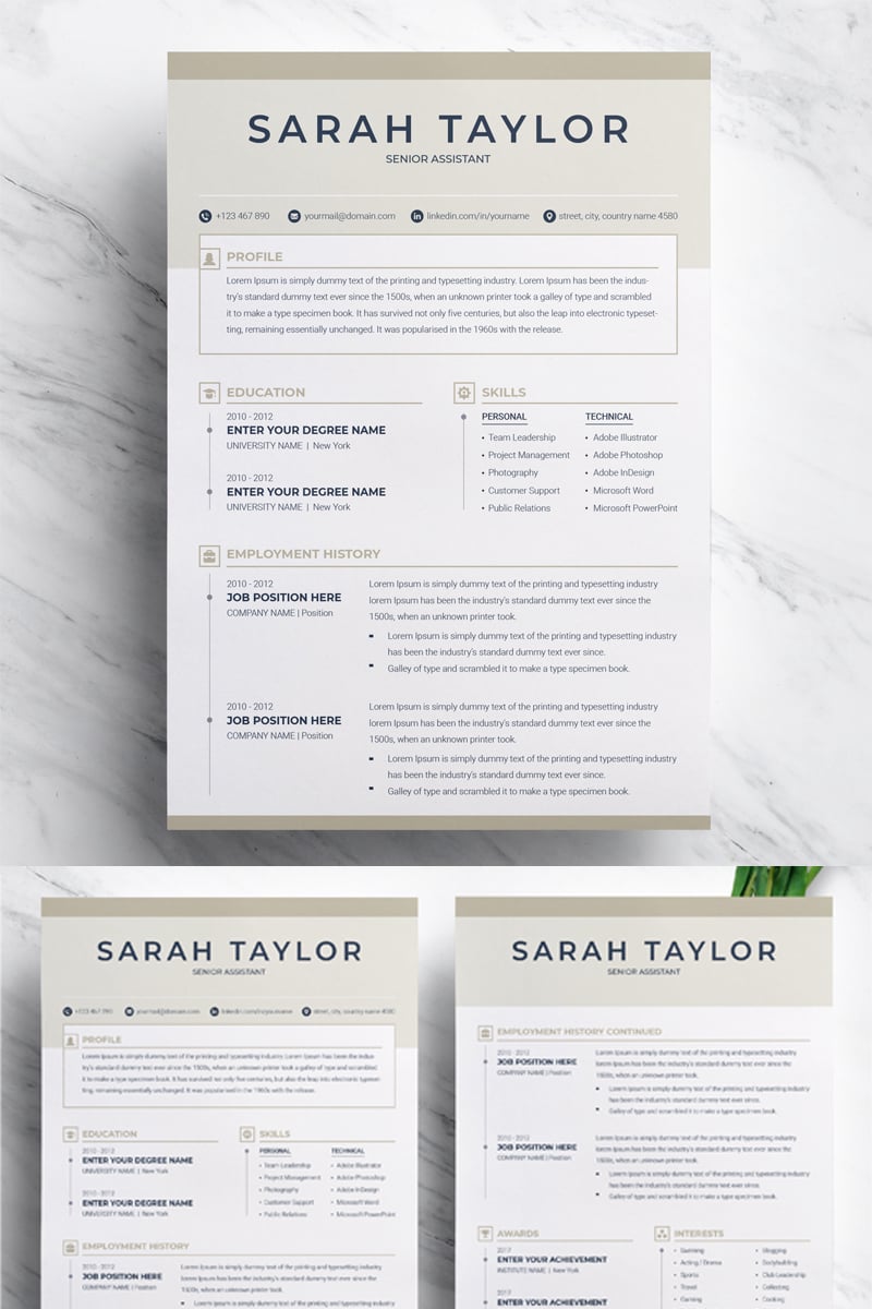 Sarah Taylor Resume Template #74556