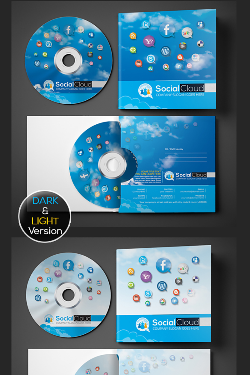 Cd- en dvd-hoesje voor sociale media | Omslagontwerp PSD-sjabloon