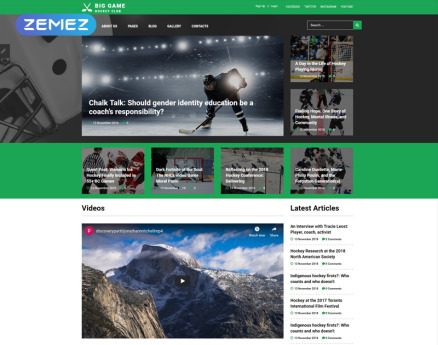 Big Game - Hockey Team Website Ready-To-Use Joomla Template