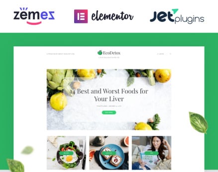 EcoDex - Fresh Food Blog Website For Healthy Lifestyle WordPress Theme