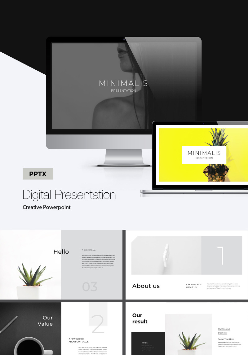 Digital Presentation PowerPoint Template #74631