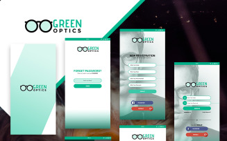 GreenOptics - Specs Store App PSD UI Elements