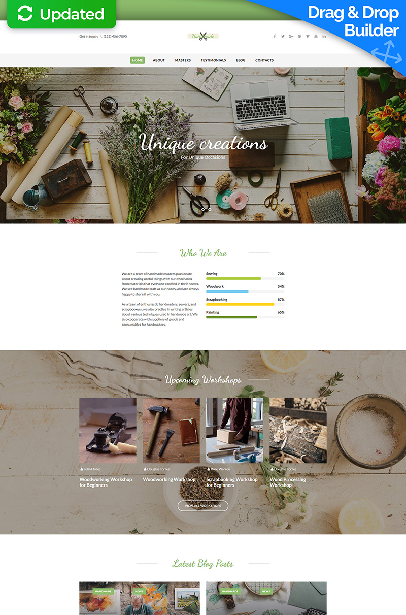 Handmade - Art Supplies Moto CMS 3 Template