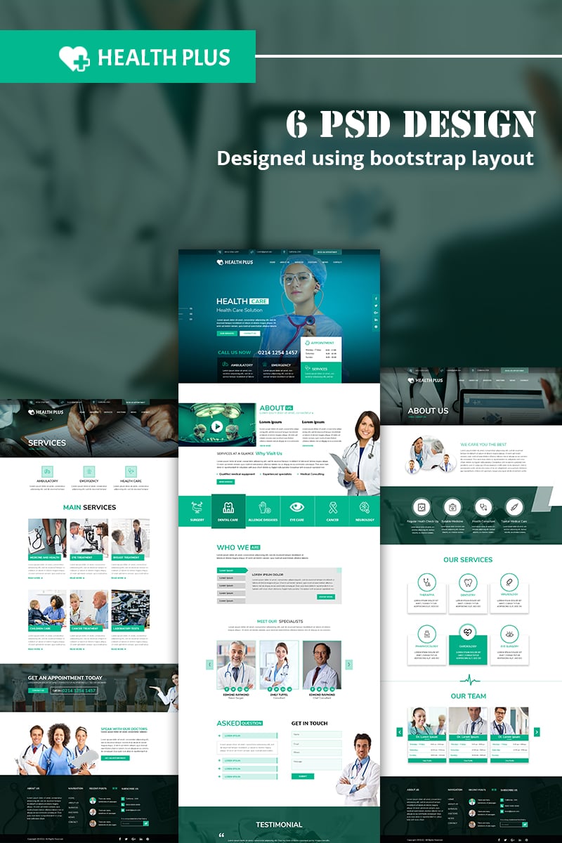 Healthplus - Multipurpose Health PSD Template