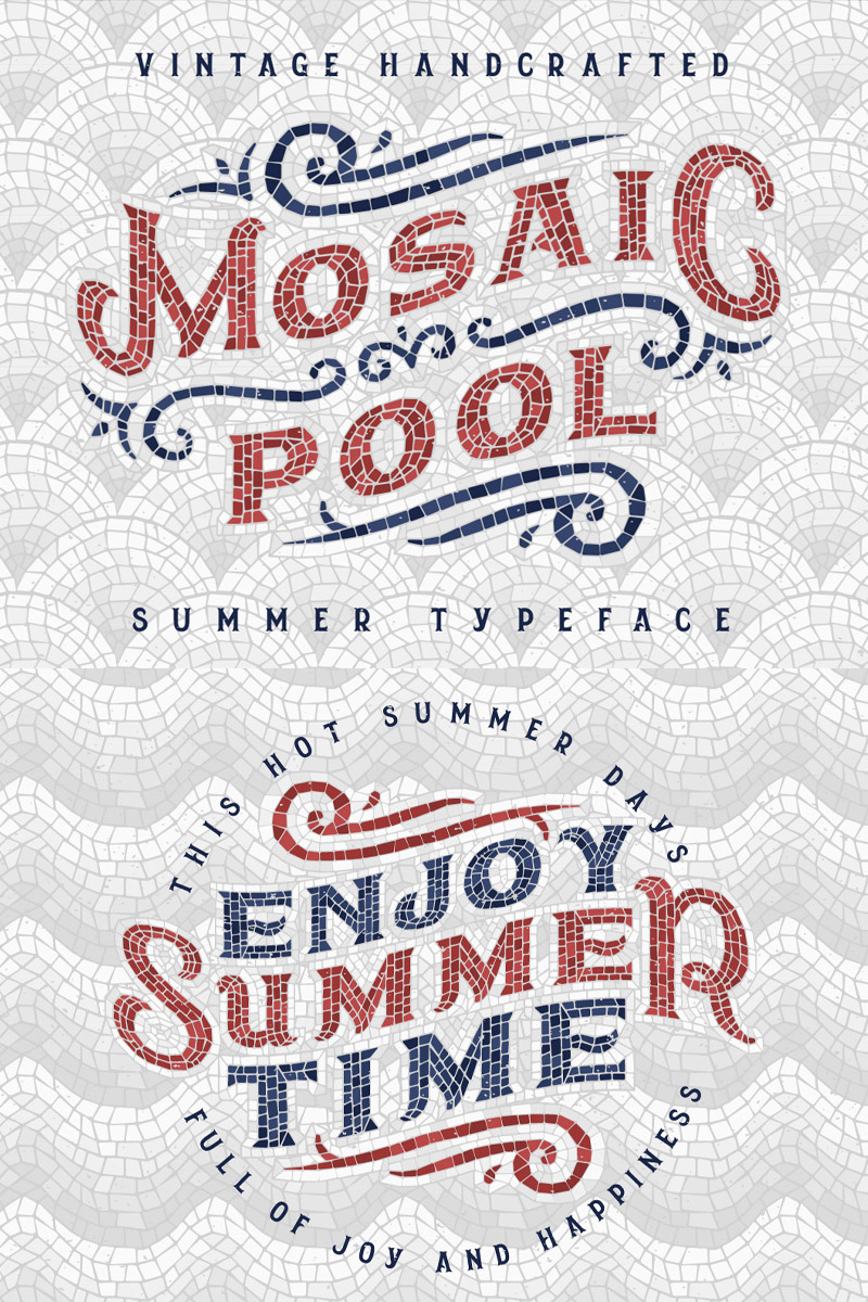 Mosaic Pool Typeface Font #74660