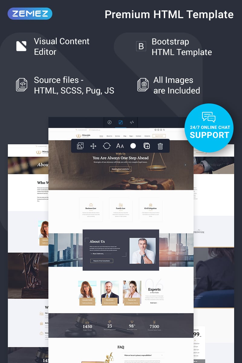 Plantilla Web "Principle - Law Ready-to-Use" #74635