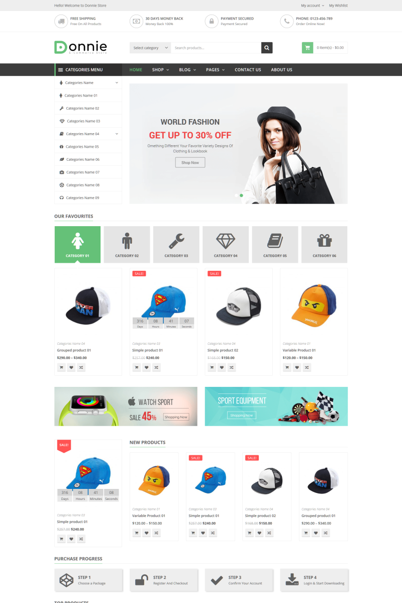Tema WooCommerce "Donnie - Multipurpose" #74623 - captura de pantalla