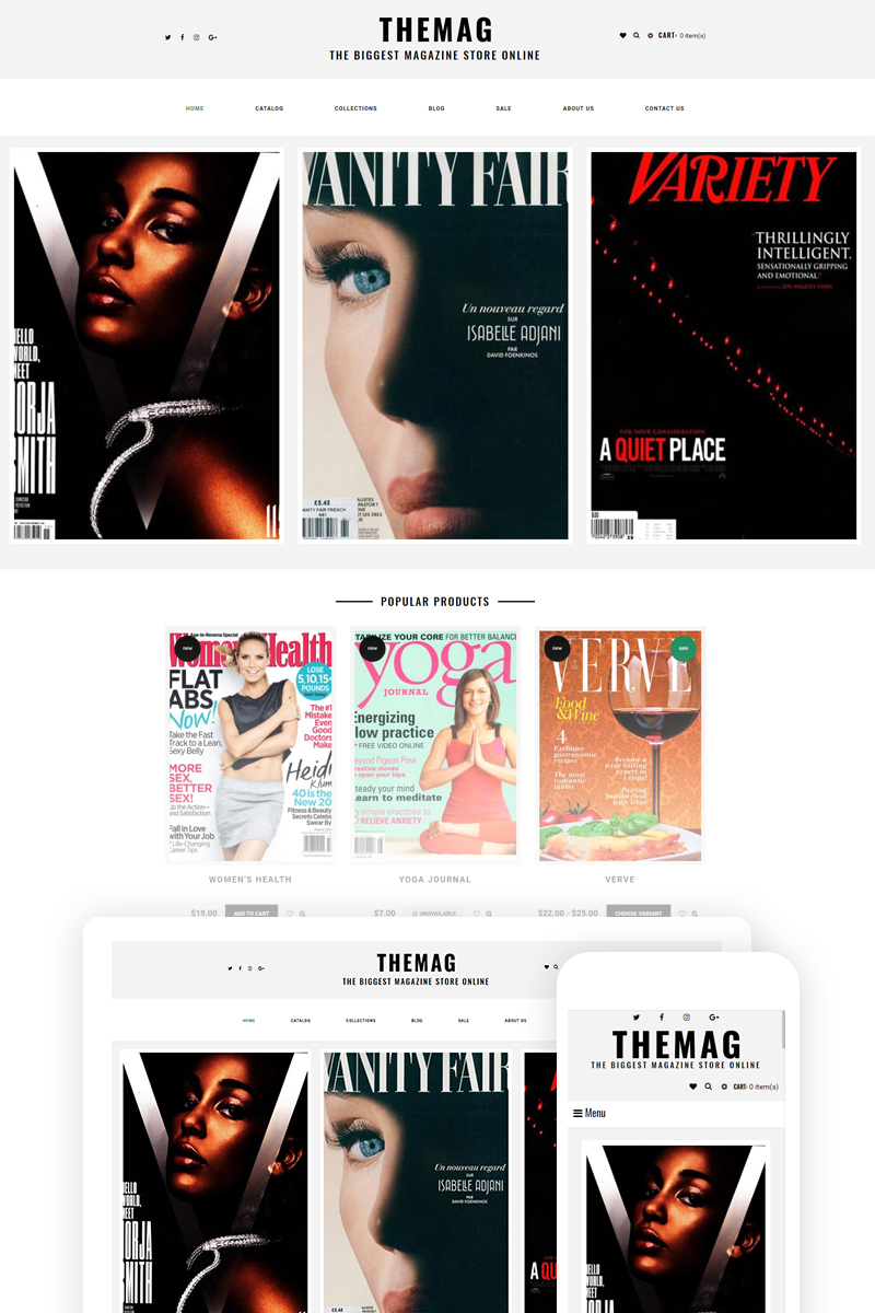 "Themag - Magazine Store Ready-To-Use" Responsive Shopify Thema №74624 - screenshot