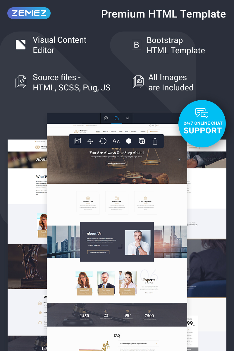 Website Vorlage namens "Principle - Law Ready-to-Use" #74635