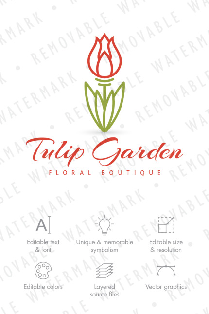 Template #74733 Tulip Flower Webdesign Template - Logo template Preview