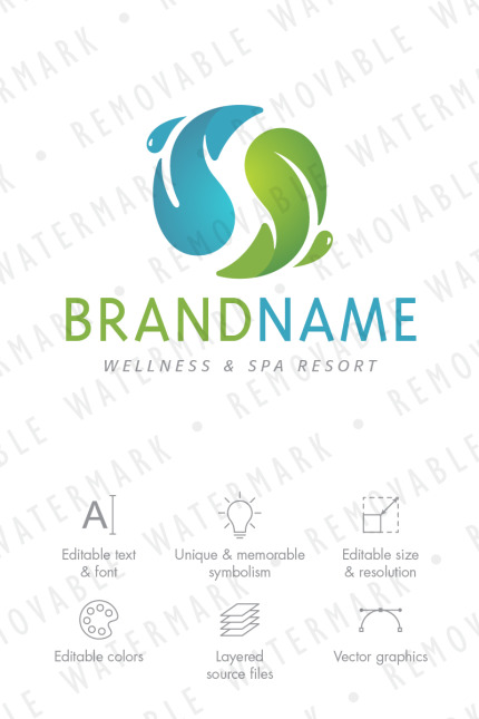 Template #74738 Leaf Water Webdesign Template - Logo template Preview