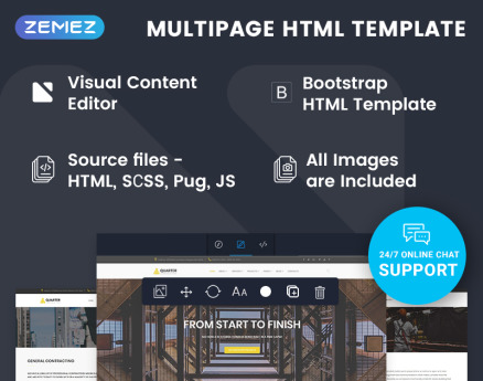 Quarter - Construction Ready-to-Use Website Template