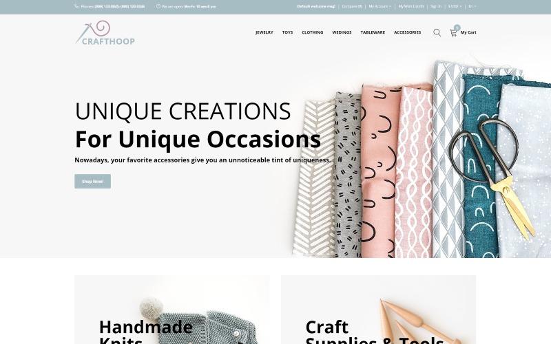 CraftHoop - Hand-Mad OpenCart Template