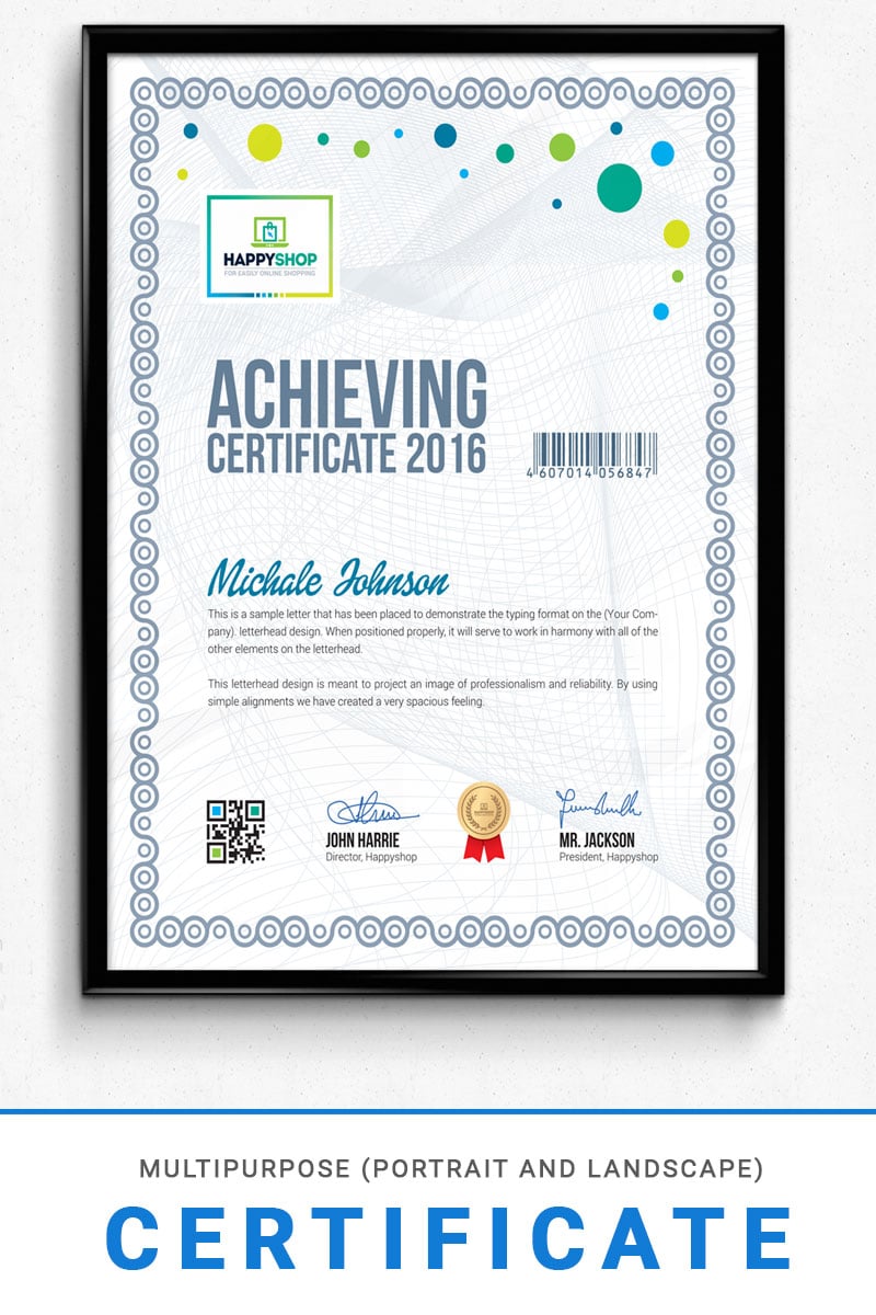 Plantilla De Certificado "Multipurpose Corporate & Modern" #74709 - captura de pantalla
