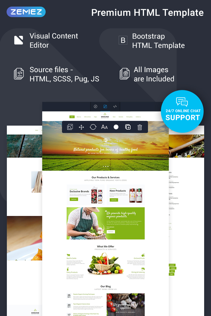 Plantilla Web "Ground - Agriculture Ready-to-Use" #74778