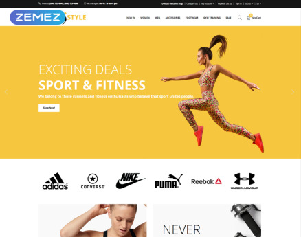 Fitness Style - Sports Fashion OpenCart Template