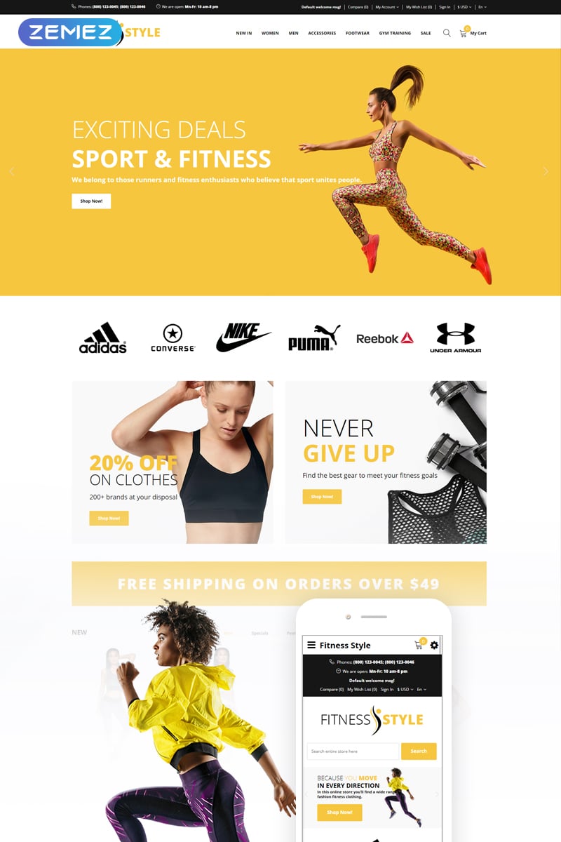 "Fitness Style - Sports Fashion" thème OpenCart adaptatif #74853
