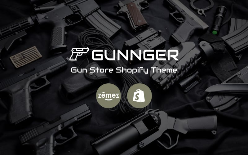 "Gunnger - Gun Store" 响应式Shopify模板 #74860