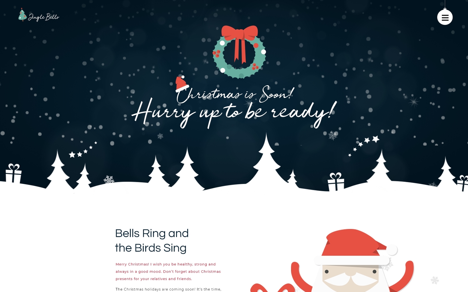 "Jingle Bells - Event Making Holiday Party Website" - адаптивний WordPress шаблон №74802
