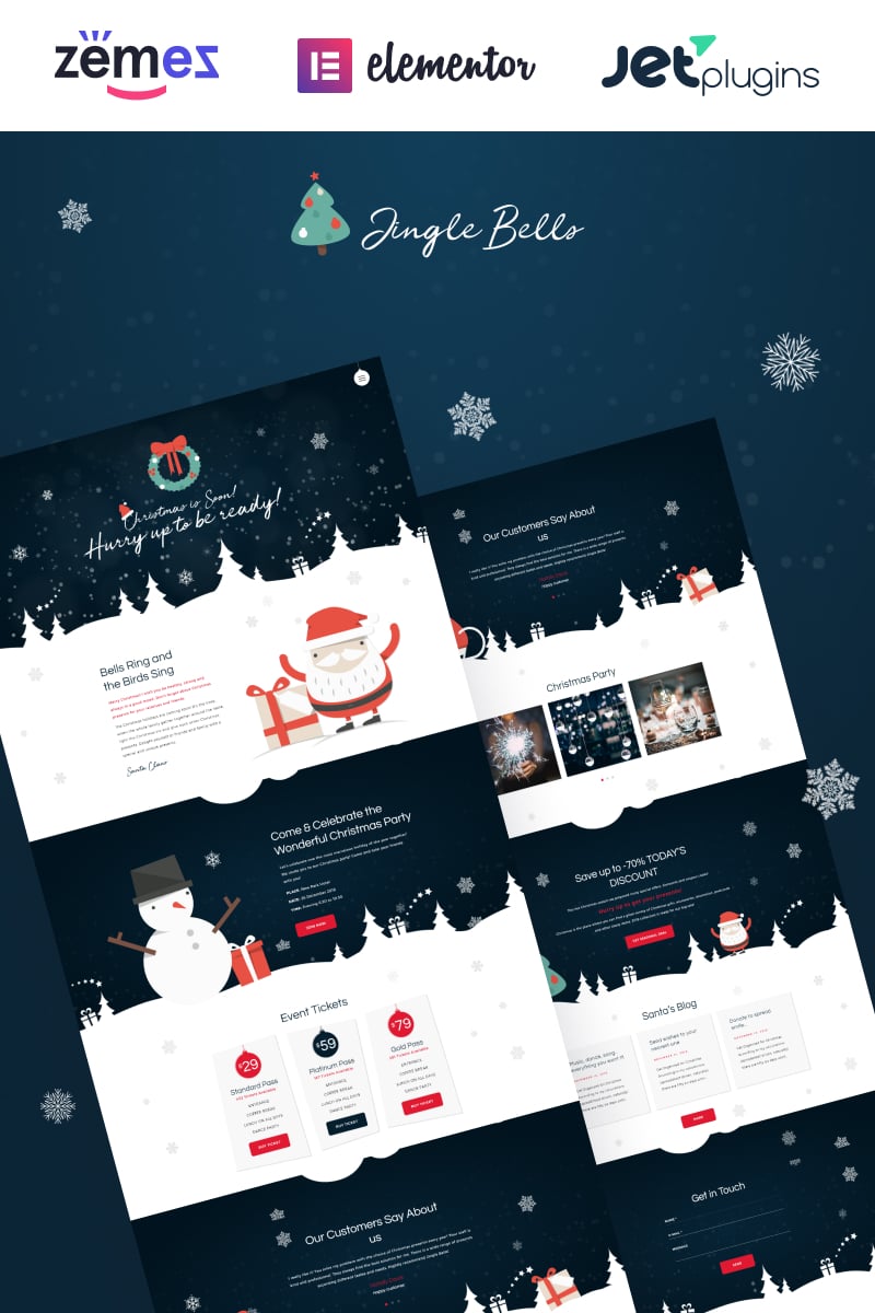 Jingle Bells - Event Making Holiday Party Website Tema WordPress №74802