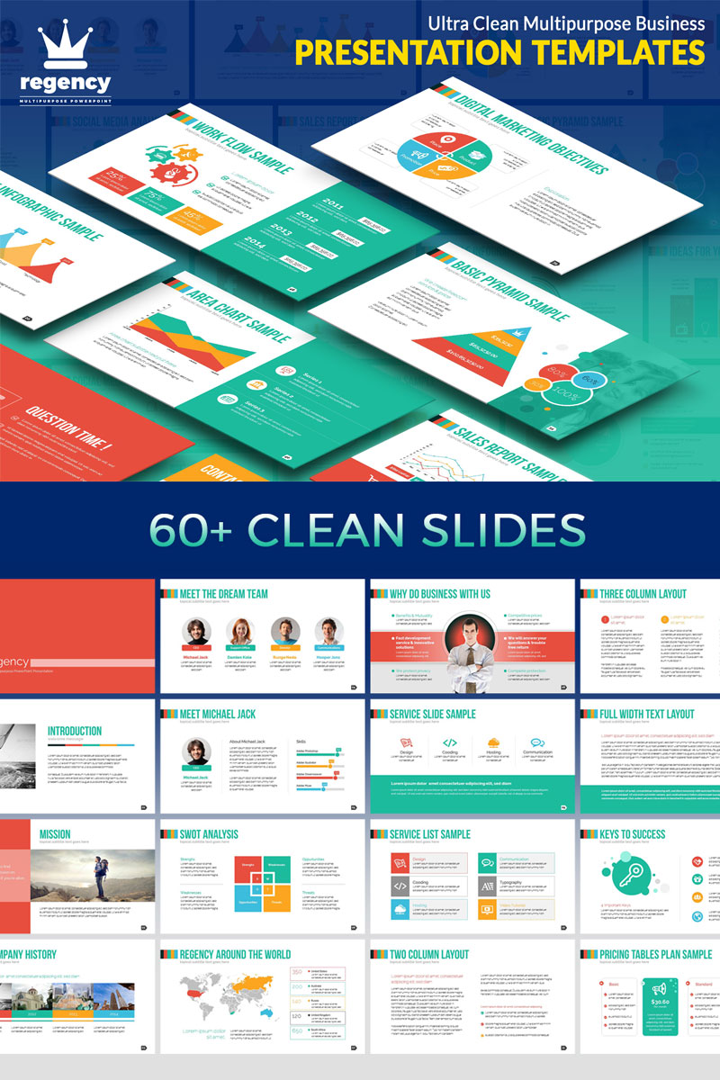 Szablon PowerPoint Clean Business Presentation #74884 - zrzut ekranu