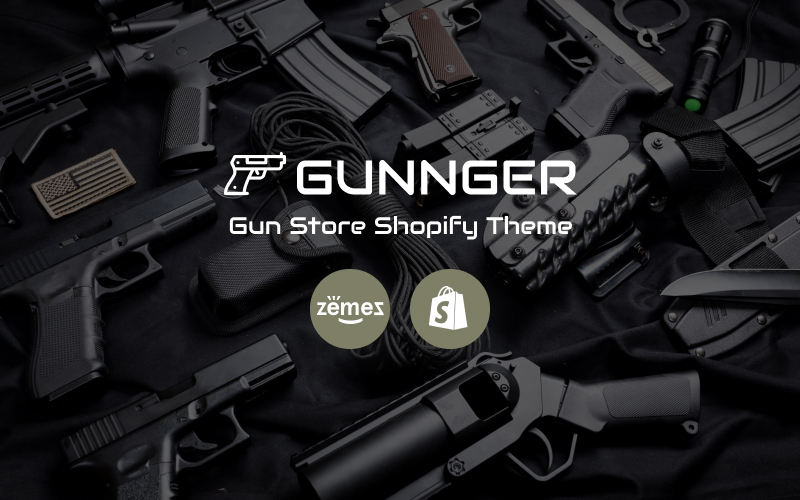 Template Shopify Responsive #74860 "Gunnger - Gun Store"