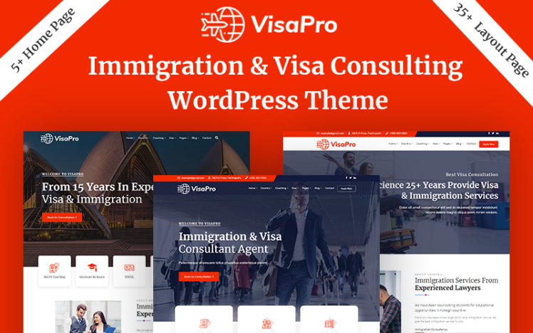VisaPro Immigration Visa Consulting WordPress Theme